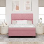 vidaXL Lit à ressorts avec matelas Rose 160 x 200 cm Velours