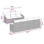 vidaXL Ensemble de canapé de jardin 9 Pièces gris et bleu marine