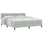 vidaXL Lit à ressorts avec tête de lit Gris clair 200 x 180 cm Velours