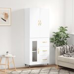 vidaXL Buffet haut Blanc 69 5x34x180 cm Bois d'ingénierie