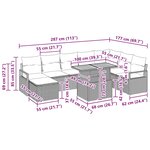 vidaXL Ensemble de Canapé de Jardin 9 Pièces avec Coussins Noir Rattan Poly