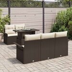 vidaXL Ensemble de canapé de jardin 6 Pièces Marron polyrotin