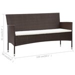vidaXL Salon de jardin 5 Pièces avec coussins Résine tressée Marron