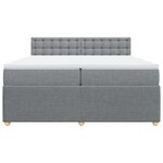 vidaXL Sommier à lattes de lit avec matelas Gris clair 200x200cm Tissu