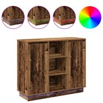 vidaXL Buffet avec LED Bois Vieilli 90x32x75 cm Bois d'ingénierie