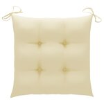 vidaXL Chaises de jardin lot de 4 et coussins blanc crème Teck solide