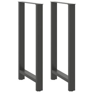 vidaXL Pieds de table de bar Anthracite 2 pièces 60 x (110-111) cm Acier