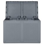 vidaXL Boîte de rangement de jardin gris PP rotin 180 L