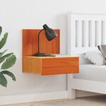 vidaXL Table de chevet avec tiroir 2 Pièces Marron cire 42 x 32 5 x 40 cm