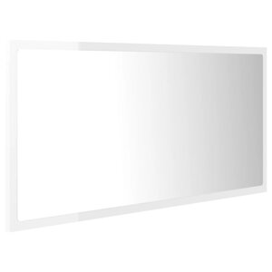 Miroir à led de bain 90 x 8 5 x 37 cm acrylique blanc brillant 02_0006978