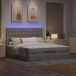 VidaXL Cadre de lit ottoman avec matelas taupe 200x200cm tissu