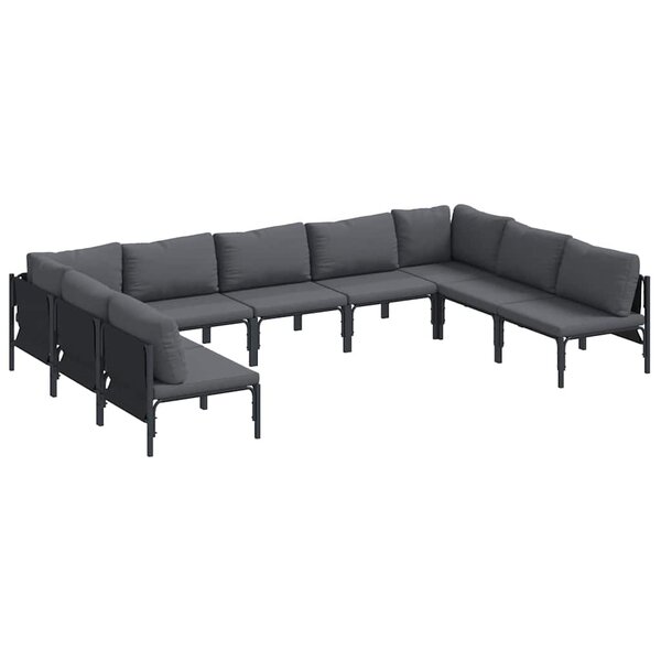 vidaXL Ensemble de canapé de jardin Anthracite Acier