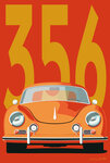 69-1107 Carte 356 Voiture de Sport Luxe Automobile Lignes emblématiques Illustration Graphique Moderne Design épuré coloré Objet de Collection pour Passionné -Avec Enveloppe 12x17cm -Fab française