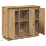 Buffet vidaXL avec LED en chêne artisan  90x32x75 cm  en bois aggloméré