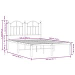 vidaXL Cadre de lit métal sans matelas avec tête de lit noir 120x200cm