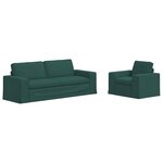vidaXL Canapé 2 Pièces Vert foncé 182 x 80 x 82 cm tissu