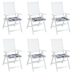 vidaXL Coussins de chaise de jardin 6 Pièces carreaux gris 40x40x3 cm