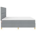 vidaXL lit box spring avec matelas et lumière LED gris clair 200x200 cm en tissu