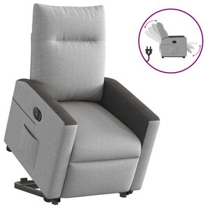 vidaXL Fauteuil inclinable électrique gris nuage tissu