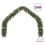 Vidaxl guirlande de noël décorée avec boules 10 m