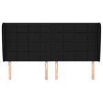 vidaXL Tête de lit avec oreilles Noir 163x23x118/128 cm Tissu