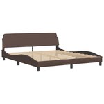 vidaXL Cadre de lit avec lumières LED marron 180x200 cm similicuir
