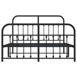 vidaXL Cadre de lit métal sans matelas avec pied de lit noir 135x190cm