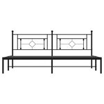 vidaXL Cadre de lit métal sans matelas avec tête de lit noir 200x200cm