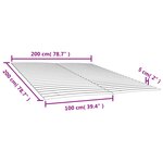 vidaXL Lattes de rechange pour sommier avec 48 lattes  2 pièces  100 x 200 cm