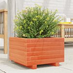 vidaXL Jardinière cire marron 40x40x26 5 cm bois de pin massif
