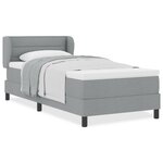 vidaXL Lit Sprung avec Matelas Gris Clair 100x200 cm Tissu