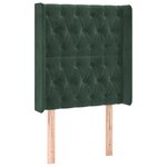 vidaXL Tête de lit à LED Vert foncé 83x16x118/128 cm Velours