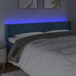 vidaXL Tête de lit à LED Bleu foncé 163x16x78/88 cm Velours