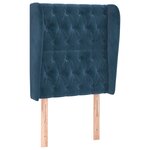 vidaXL Tête de lit avec oreilles Bleu foncé 83x23x118/128 cm Velours