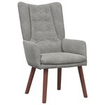 vidaXL fauteuil Gris clair 63 x 67 x 94 cm Velours