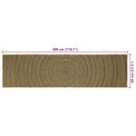 vidaXL Tapis Naturel et Noir 80 x 300 cm Jute