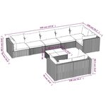 vidaXL Salon de jardin 9 Pièces avec coussins Noir Résine tressée