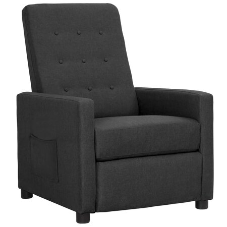 vidaXL Fauteuil inclinable Gris foncé Tissu