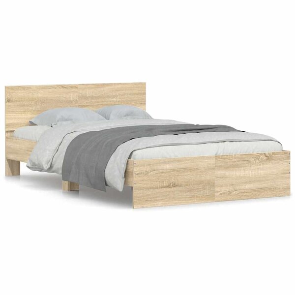 vidaXL Cadre de lit sans matelas chêne sonoma 135x190 cm