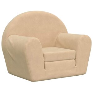 vidaXL Canapé-lit pour enfants crème peluche douce