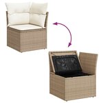 vidaXL Ensemble de canapé de jardin 9 Pièces Beige Poly rotin