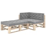 vidaXL Coussins de plancher de palette 4 Pièces Gris Coton
