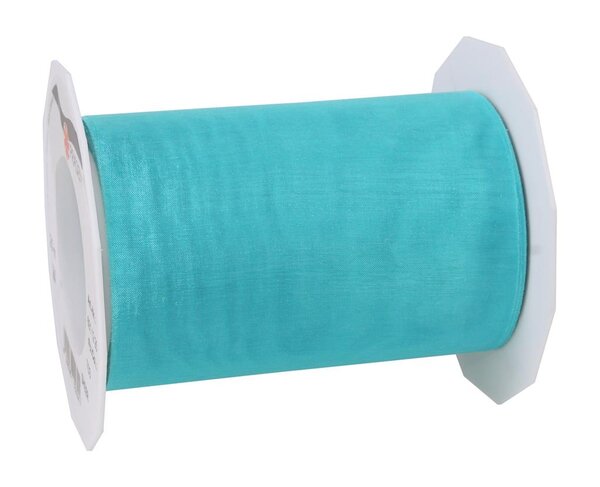 Organza sheer 25-m-rouleau 112 mm turquoise