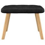 vidaXL Chaise de relaxation avec tabouret Noir Tissu