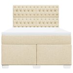 vidaXL Sommier à lattes de lit avec matelas Crème 160x200 cm Tissu