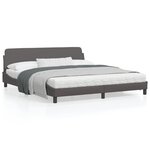 vidaXL Cadre de lit avec tête de lit Gris 180x200 cm Similicuir