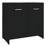 vidaXL Armoire de salle de bain noir 60x33x61 cm Bois d'ingénierie