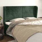 vidaXL Tête de lit avec oreilles Vert foncé 163x23x118/128 cm Velours