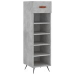 vidaXL Armoire à chaussures gris béton 30x35x105 cm bois d'ingénierie