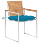 vidaXL Chaises de jardin avec coussins 2 Pièces Teck solide et acier